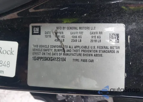 2016 Buick Verano from USA, damaged, VIN 1G4PP5SKXG4135104